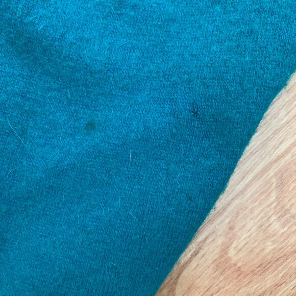 Vintage Blue Green Chinese Corduroy Embroidered Fish Sweater Jacket Sz M (apprx) - Picture 4 of 16